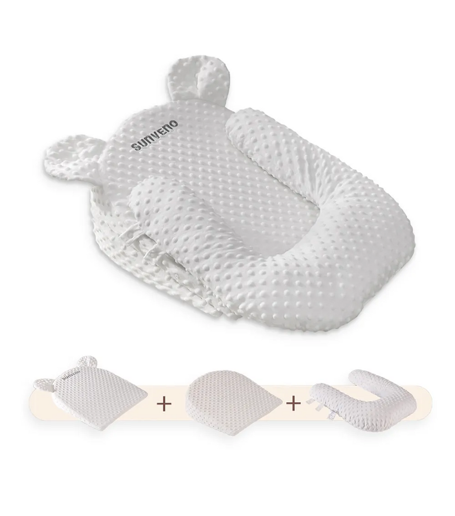 U Şekilli Bebek Yastığı + 10° & 15° Eğim Pedi, Polimer Dolgu, Anti-Dökülmeli