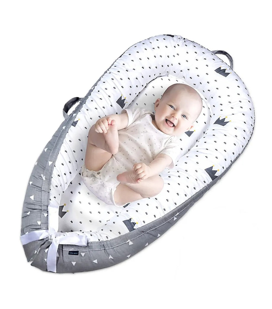 Royal Grey Yeni Doğan Lounger Yatak Nefes Alabilir ve Taşınabilir