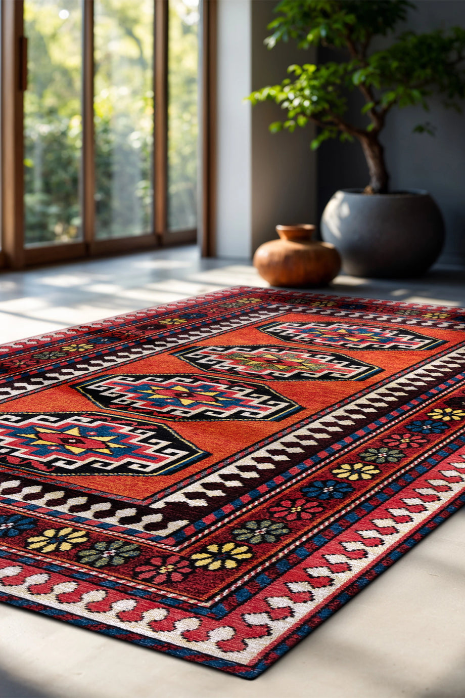 ANTIQUARIAN ANTALIA Halı Kaymaz Taban PET Malzeme Vintage Modern Tasarım 240x340