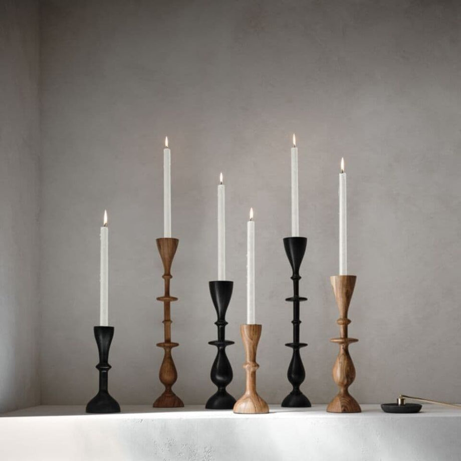 Vantaa Doğal Konik Mumluk, 20” Mango Ağacından El Yapımı Şıklık