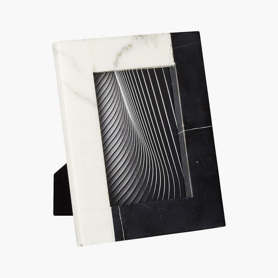 Benzersiz Siyah Beyaz Mermer Fotoğraf Çerçevesi