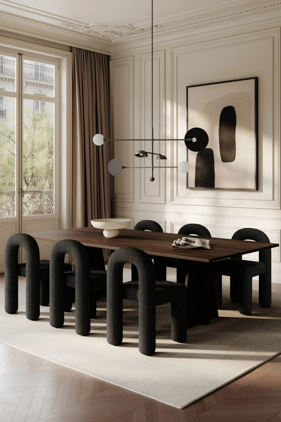 Daiku Dining Chair Koyu Gri, Dekoratif Modern Tasarım Yemek Sandalyesi