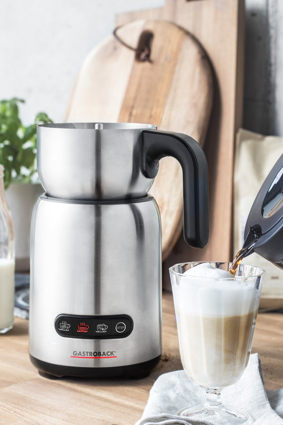 Otomatik Süt Köpürtücü 1L Paslanmaz Çelik, 4 Program & Enerji Tasarruflu