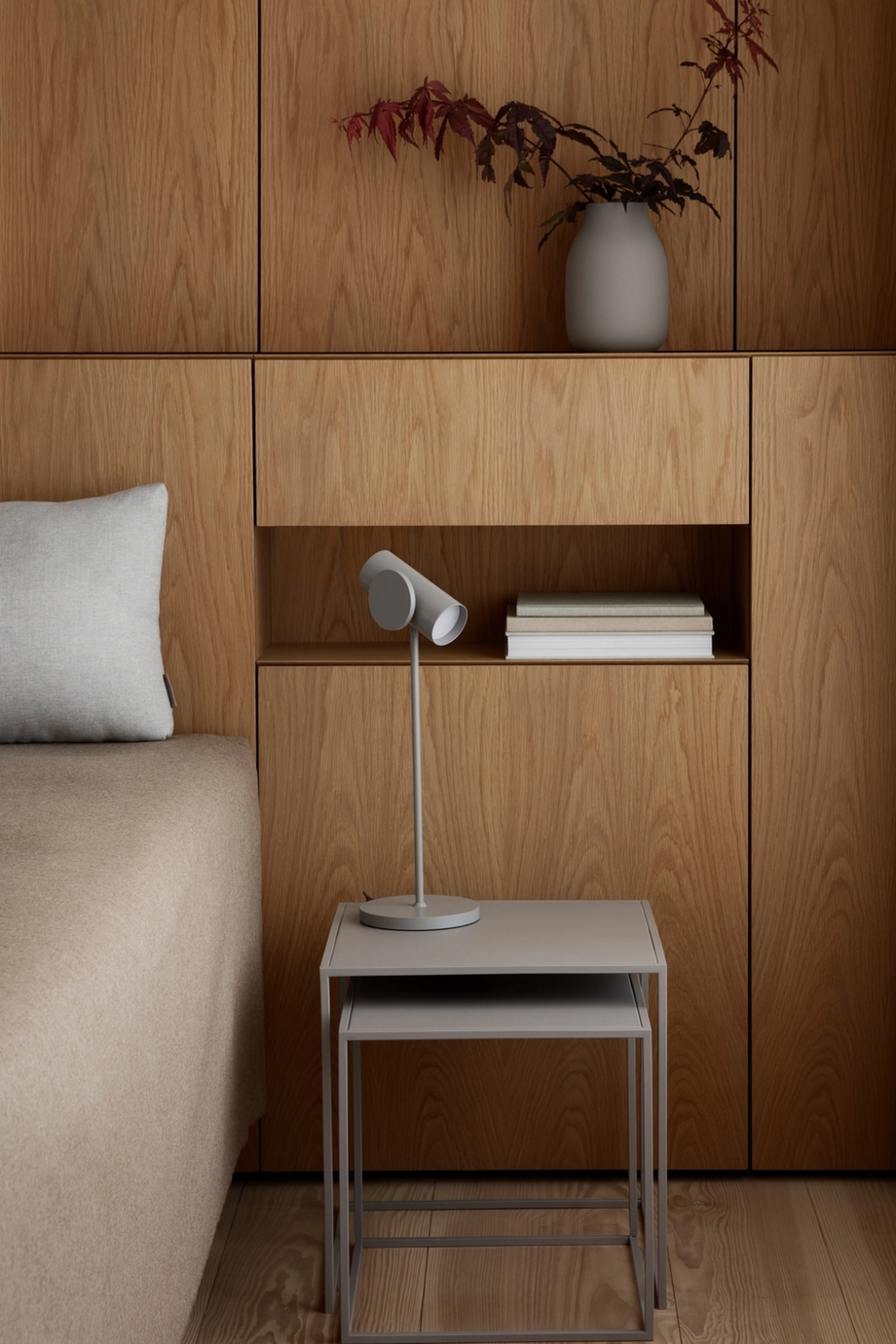 FERA 2’li Sehpa Seti 40x40 cm Mat Gri Çelik Modern İç Mekan Kare Tasarım