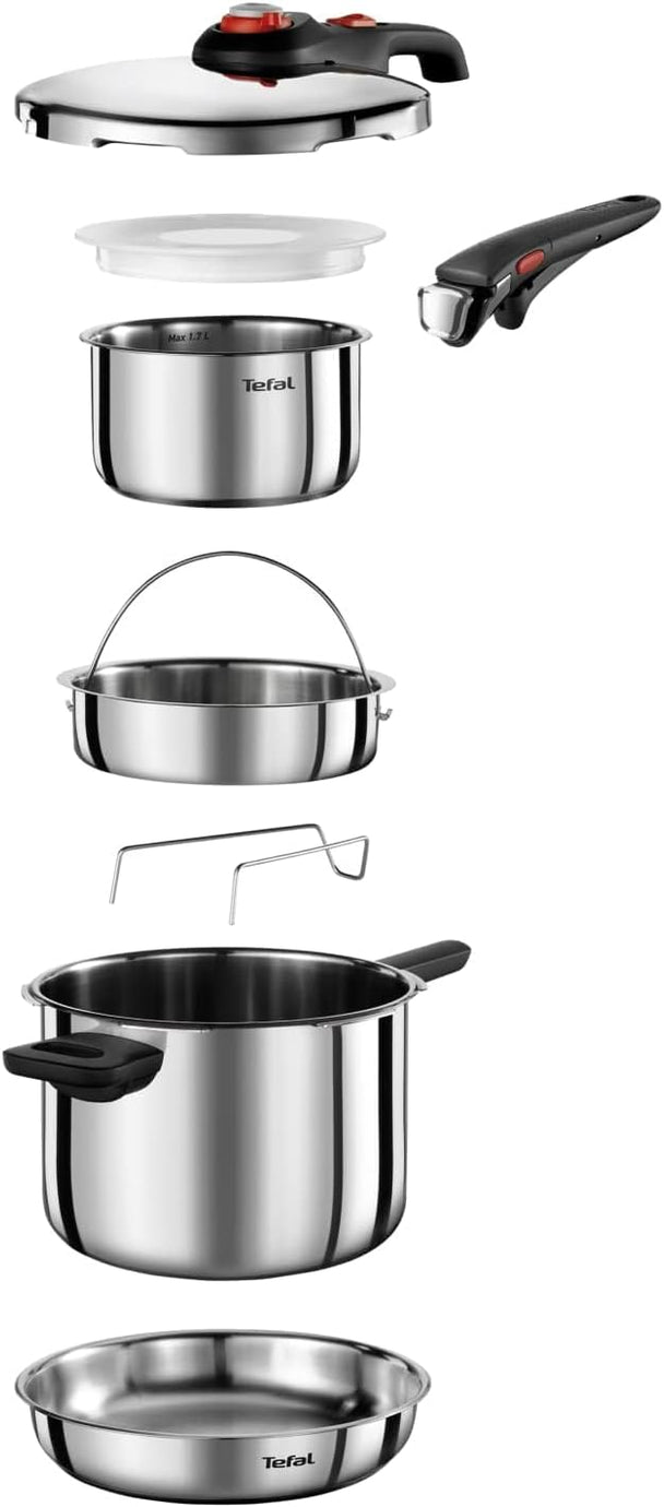 Secure Neo 6L Düdüklü Tencere Seti, 6 Parça, Paslanmaz Çelik, Gümüş