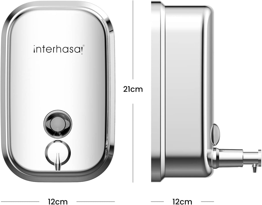 Duvara Monte Paslanmaz Çelik Sıvı Sabunluk 1000ml Kapasite, Şık ve Dayanıklı Tasarım