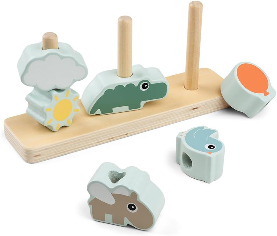 Happy Clouds Ahşap Montessori Dizme Oyuncağı 1+ Yaş Eğitici Motor Aktivite