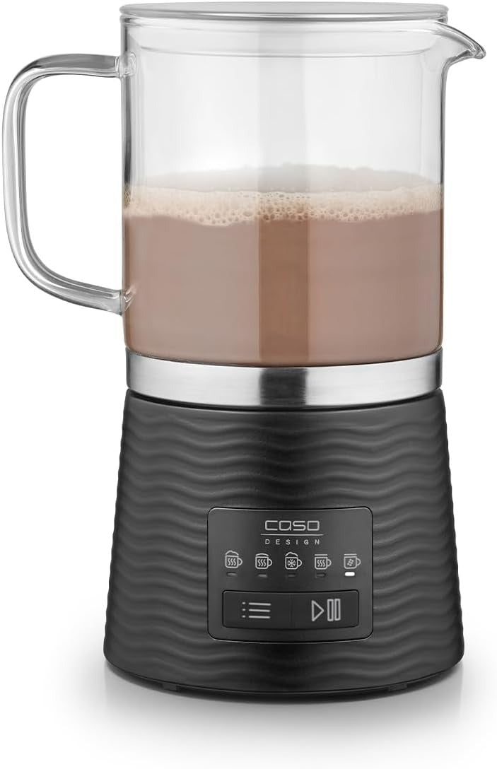 CappuLatte Cam Süt Köpürtücü 5 Fonksiyonlu Sıcak Soğuk Köpük 400 ml LED Ekranlı