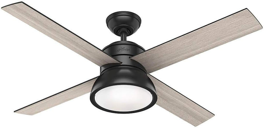 Loki 132 cm Mat Siyah Tavan Vantilatörü, Uzaktan Kumandalı ve Aydınlatmalı