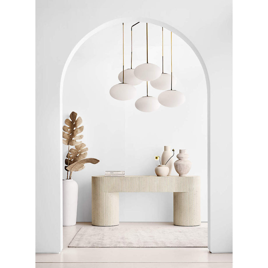 Plateia Orta Boy Beyaz Seramik Vazo 30cm