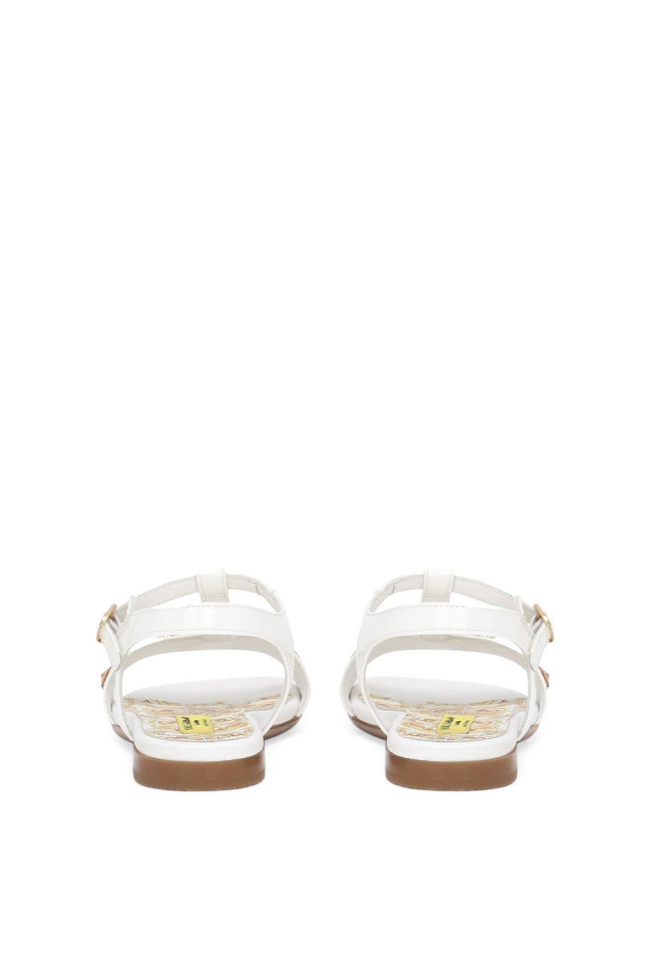 Çocuklar için Sarı Majolika Desenli Swarovski Kristalli Patente Deri Sandaletler