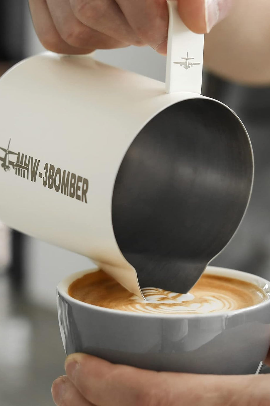 5.0 Latte Art Süt Kabı, Timsah Ağız Tasarımı, 400 ml