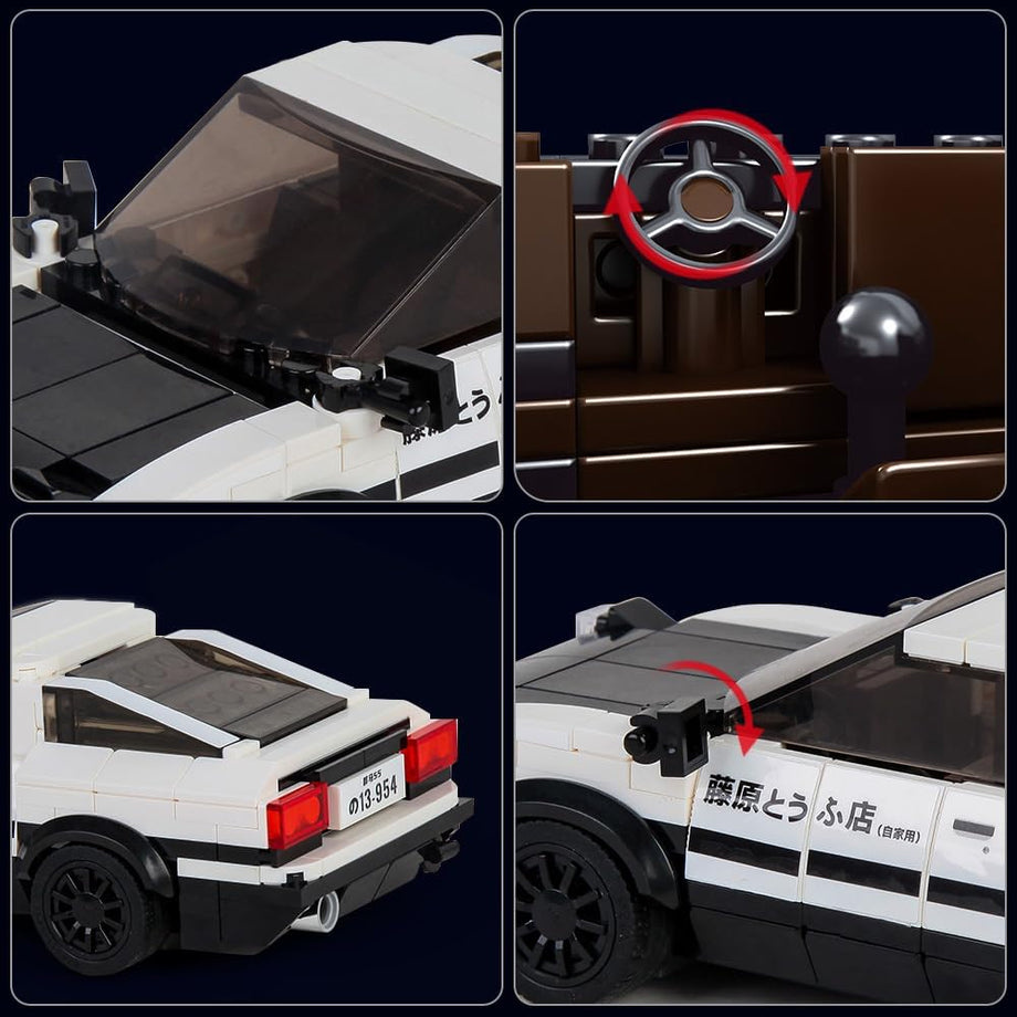 Technic Speed Champions AE86 Yarış Arabası Model Seti, 399 Parça, Akrilik Vitrinli