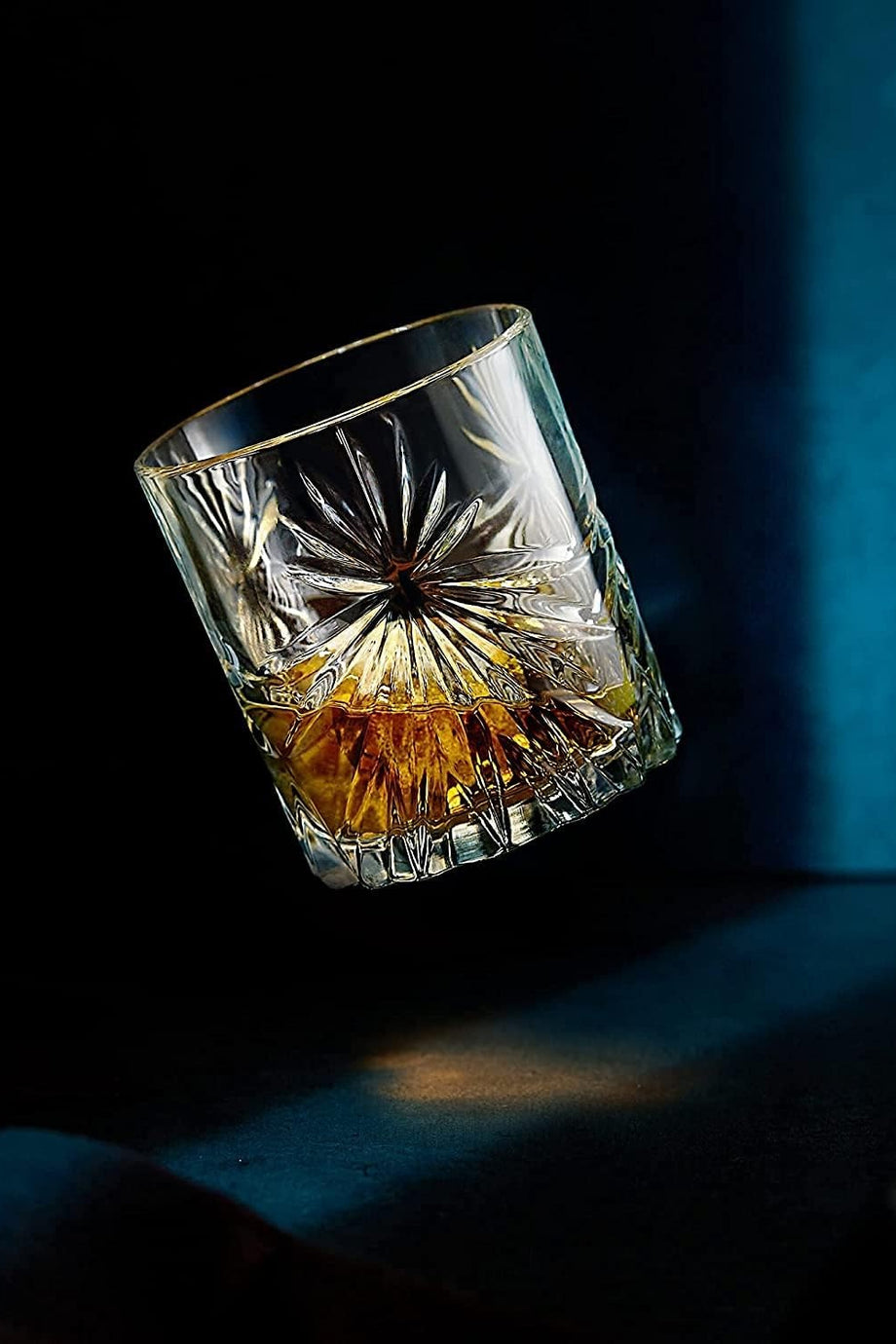 Rocks Viski Taşı ve Çevre Dostu Kristal Bardak Seti 6 Granit Taş, 315 ml Bardak, Ahşap Tepsi
