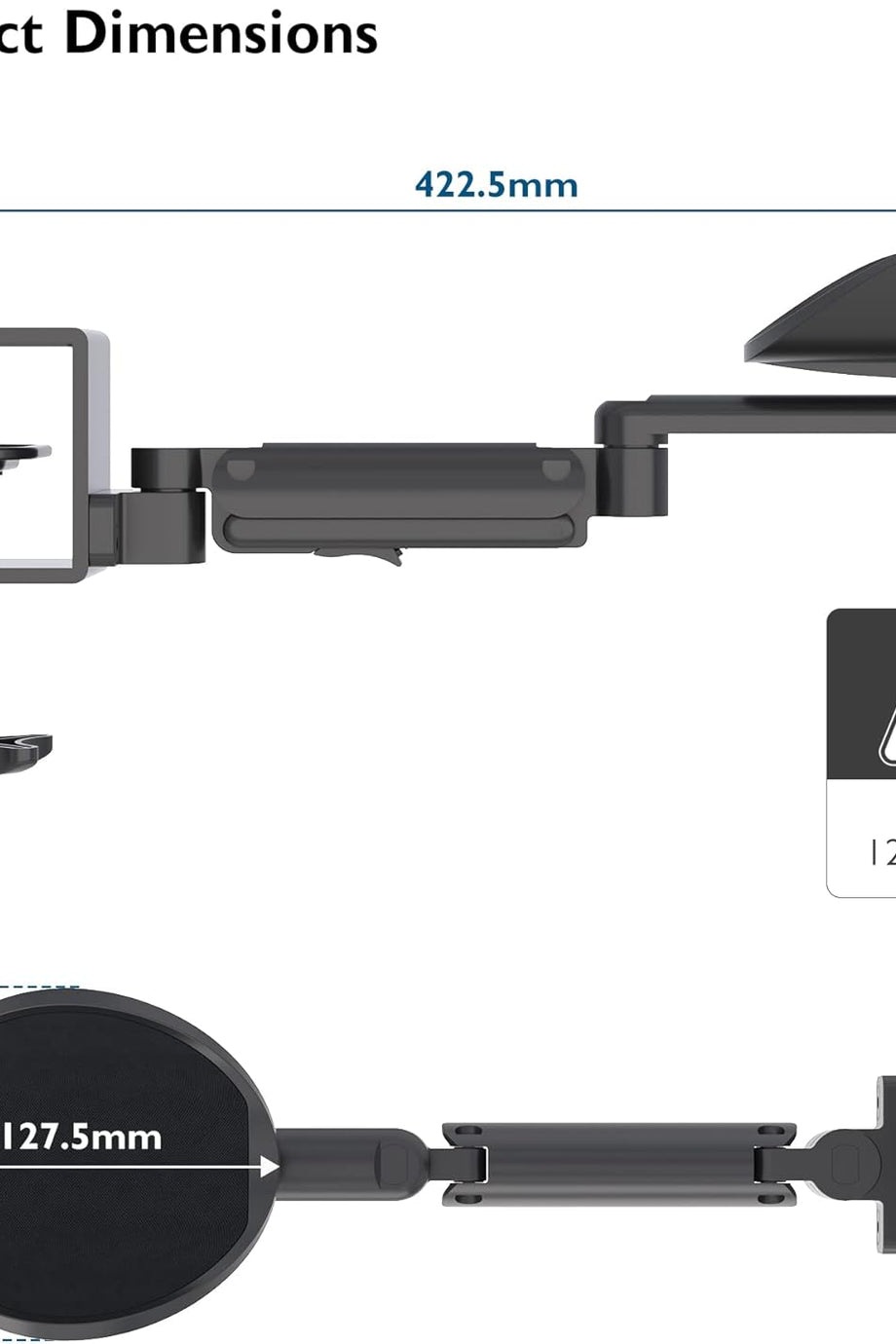 360° Döner Ergonomik Kol ve Bilek Destek Pedi Ayarlanabilir Alüminyum Kolçak, Siyah