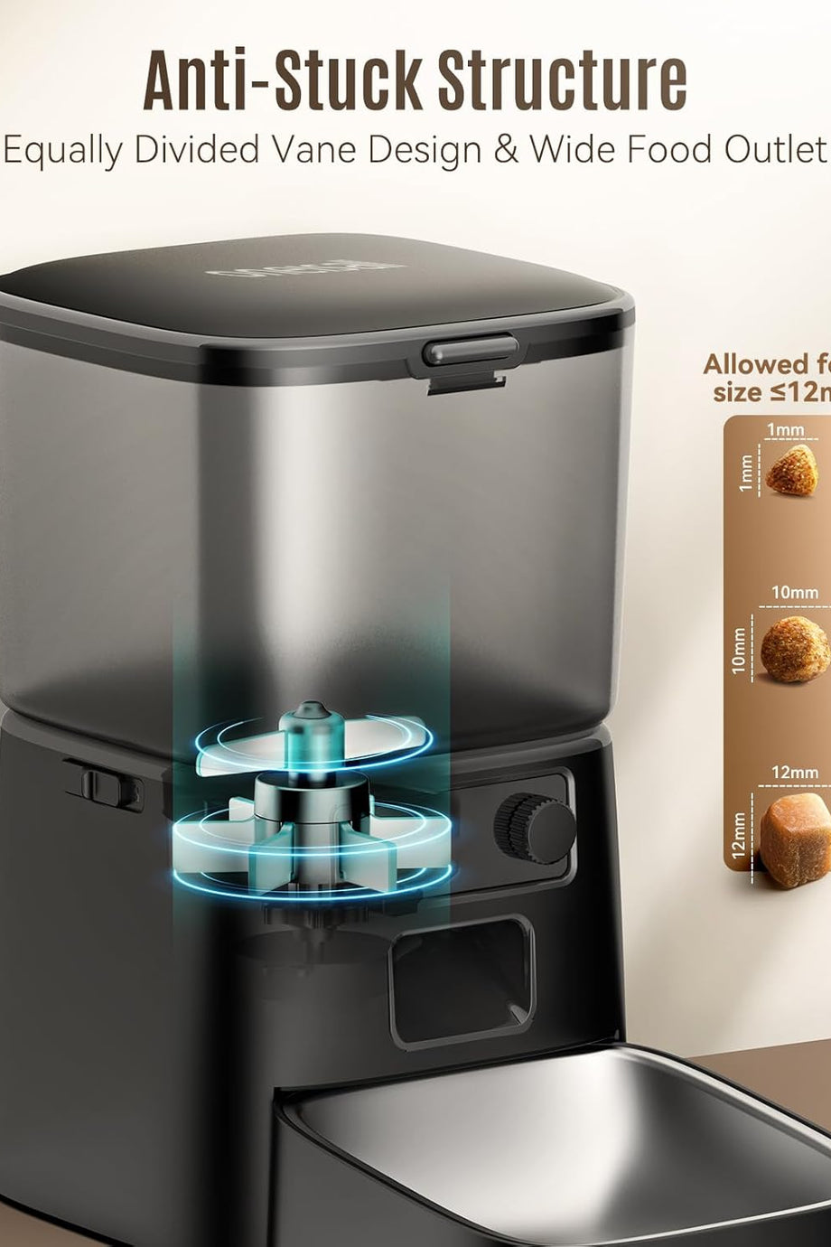 3.5L Otomatik Kedi Besleyici, Wi-Fi Akıllı Uygulama Kontrolü, 1-10 Öğün