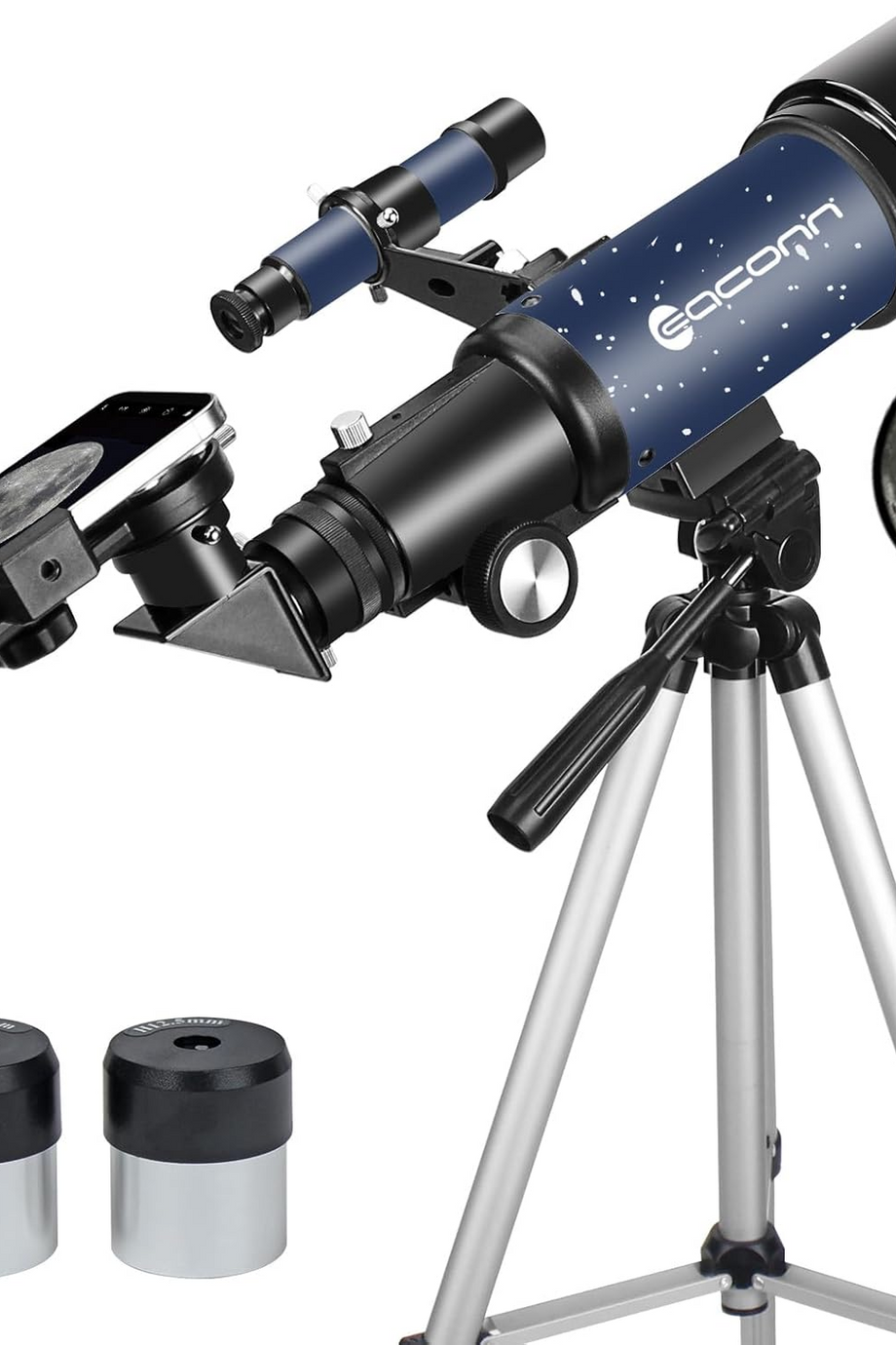 70mm Başlangıç Seviyesi Teleskop, Taşınabilir Seyahat Teleskobu, Tripod ve Telefon Aparatlı