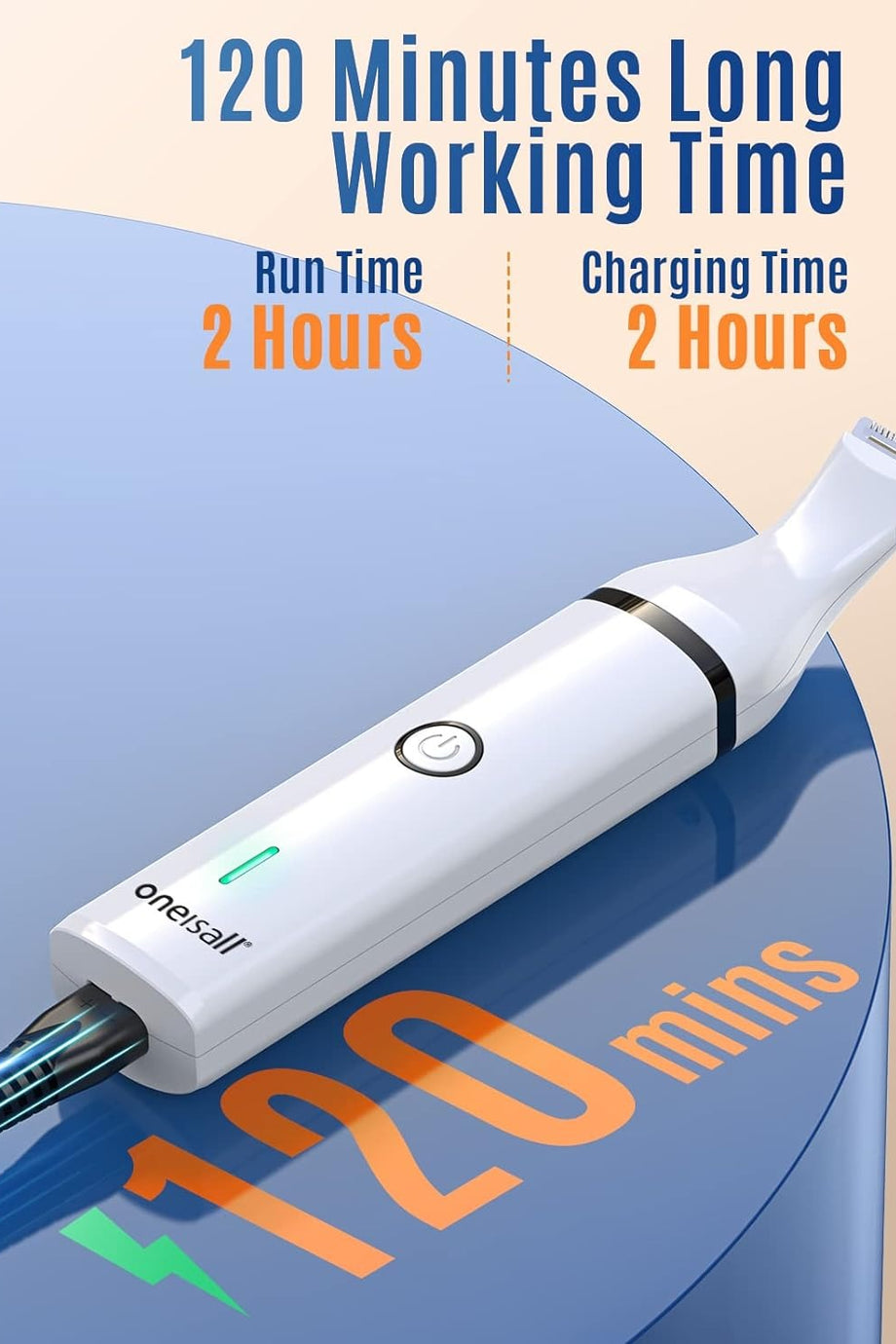 Köpek Tırnak ve Tüy Kesme Makinesi, Sessiz USB Şarjlı, Çift Başlıklı Traş Aleti