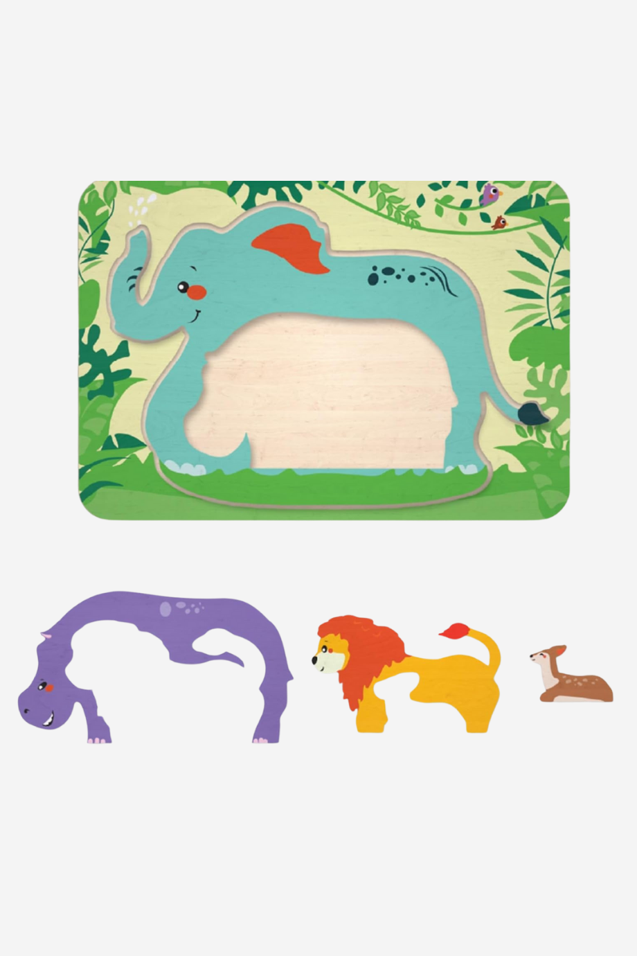 Ahşap Orman Temalı Puzzle 5 Parça Eğitici ve Ekolojik Oyuncak 18 Ay+