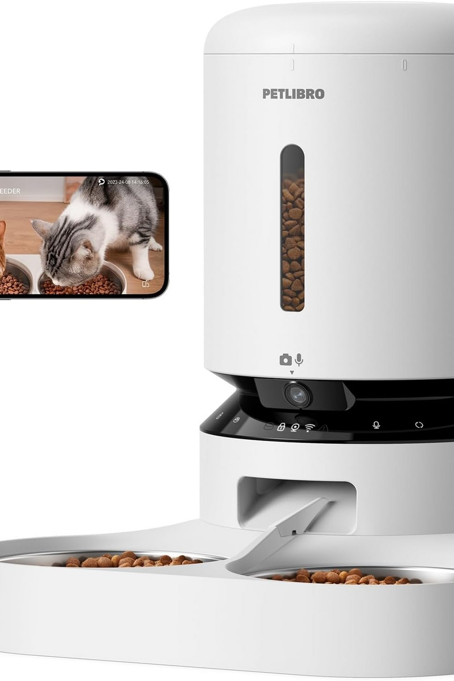 5L Akıllı Otomatik Mama Kabı Çift Hazneli, 1080P Kamera