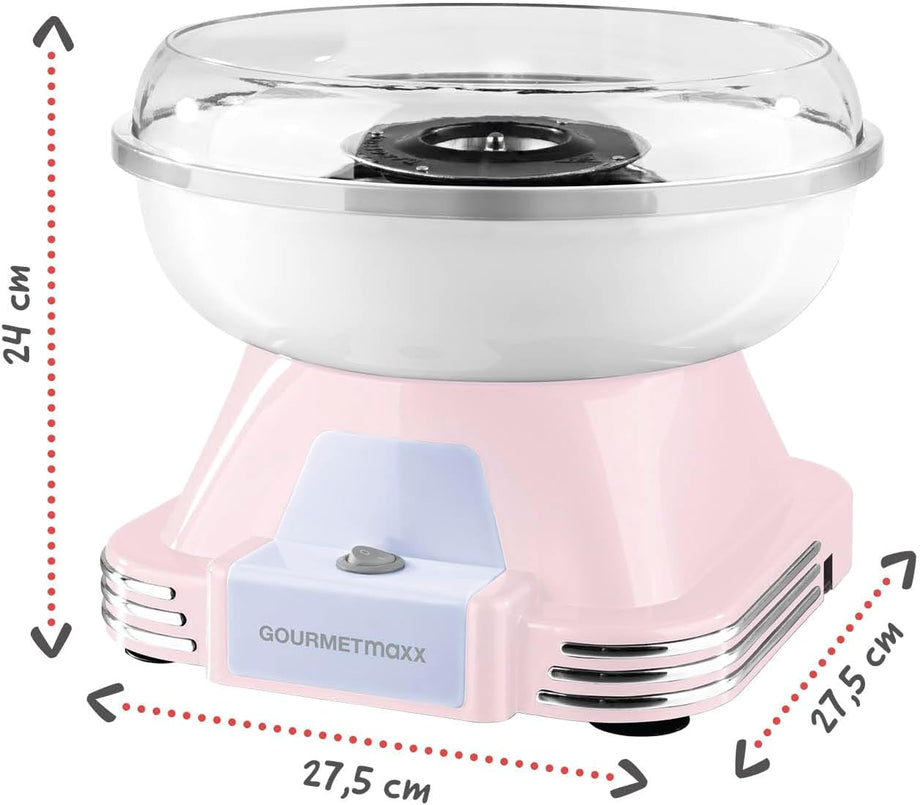 Pamuk Şeker Makinesi, Retro Tasarım, 500W, 10 Çubuk ve Ölçü Kaşığı Dahil