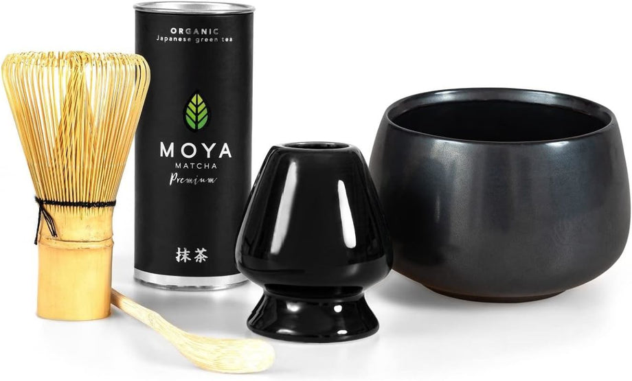 Moya Organik Matcha Seti, 30g Premium Ceremonial Matcha, Çay Kasesi, Whisk ve Tam Hazırlık Seti