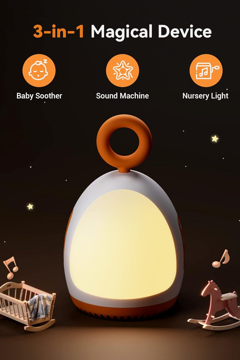 XT-6 Beyaz Gürültü Makinesi, 8 HiFi Ses, Gece Lambası, Taşınabilir Bebek Uyku Yardımı