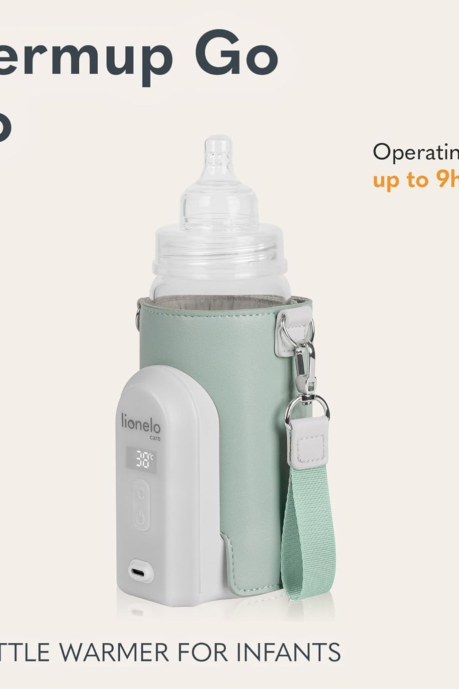Thermup Go Evo Taşınabilir Biberon Isıtıcı, 38-50°C Arası 5 Sıcaklık Seçeneği, USB-C Şarj, LCD Ekran