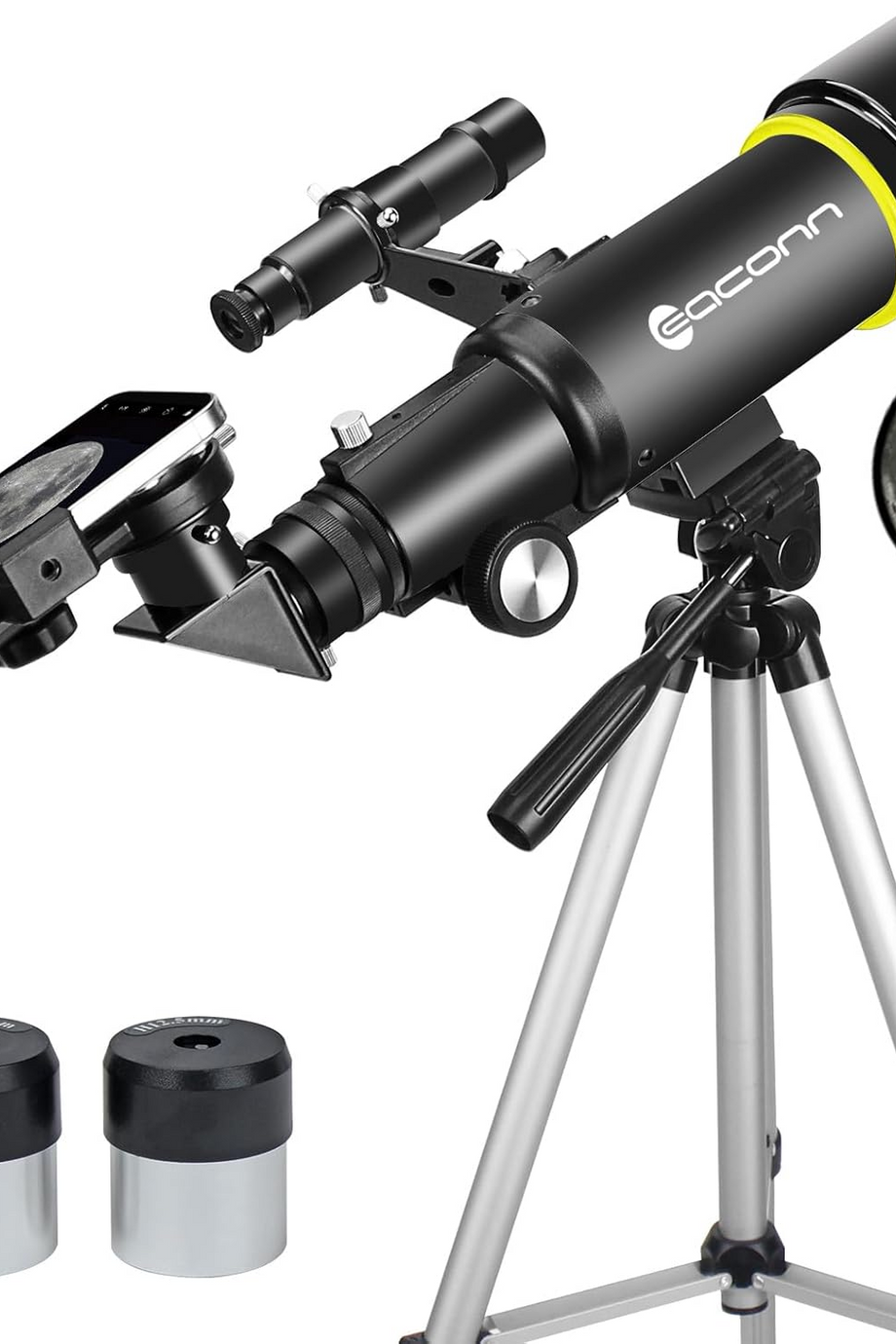 70mm Başlangıç Seviyesi Teleskop, Taşınabilir Seyahat Teleskobu, Tripod ve Telefon Aparatlı