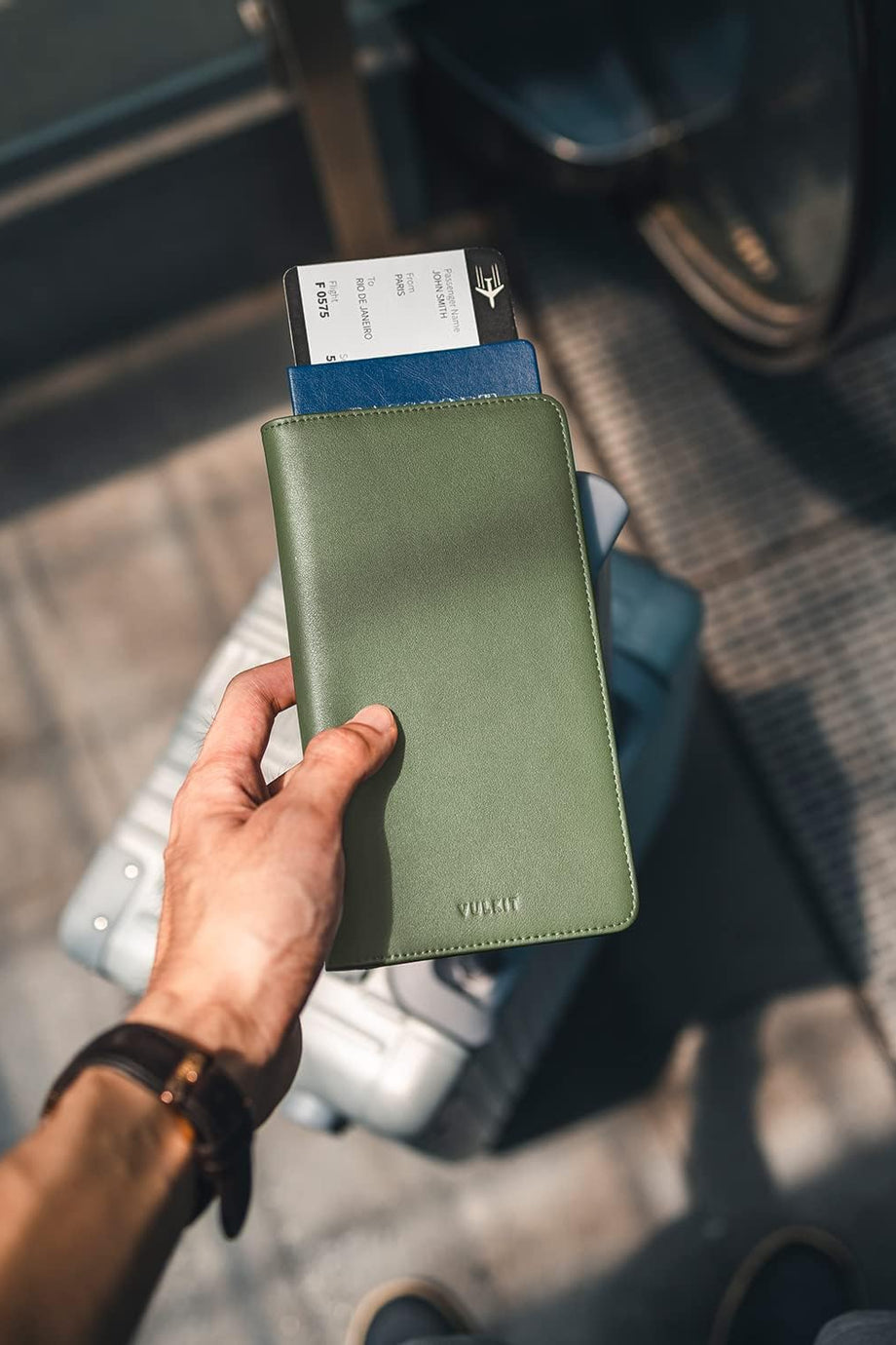 Pasaport Tutucu Seyahat Cüzdanı, RFID Korumalı Deri Belge Düzenleyici