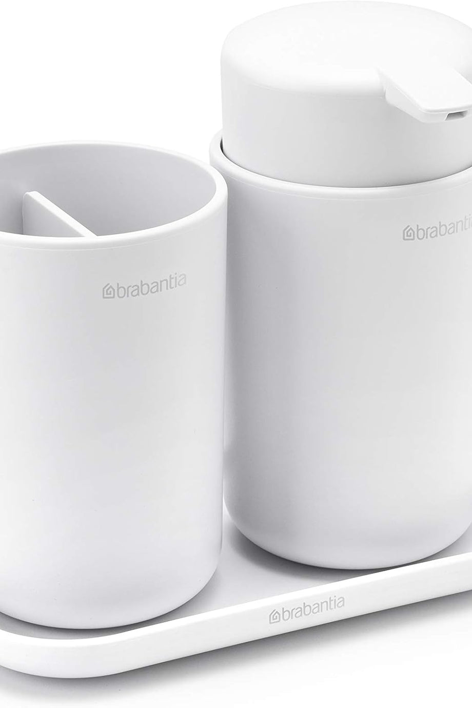 ReNew 3'lü Banyo Aksesuar Seti Sabunluk, Diş Fırçası Kabı ve Tepsi, Beyaz