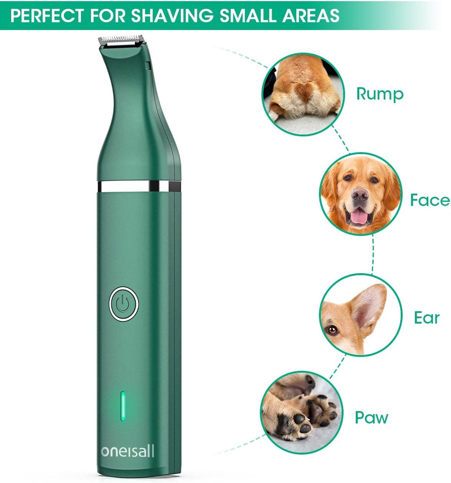 Köpek Tırnak ve Tüy Kesme Makinesi, Sessiz USB Şarjlı, Çift Başlıklı Traş Aleti