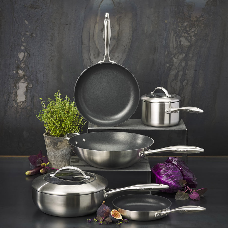 CTX Wok Tava 32cm, 5 Katmanlı Çelik ve Alüminyum Yapı, İndüksiyon Uyumlu