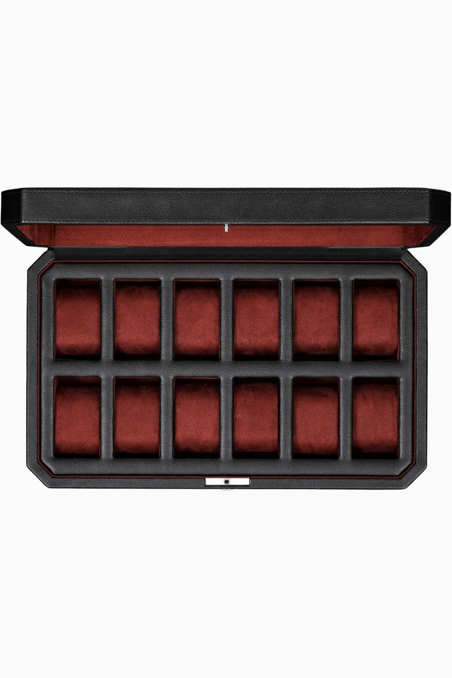 12 Yuvalı Lüks Saat Kutusu, Büyük Cam Kapaklı, Deri, Erkek Saat Düzenleyici