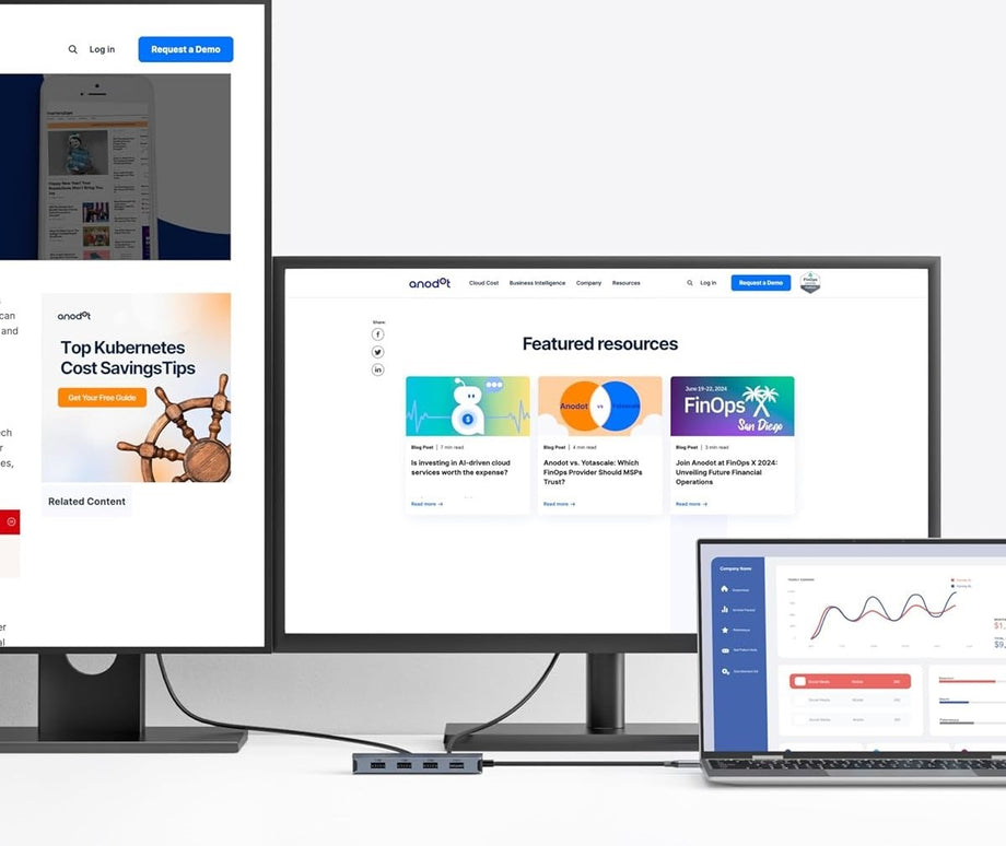 MacBook, Windows, iPad Pro için Ultra Hızlı USB-C Yerleştirme İstasyonu Çift HDMI, 100W