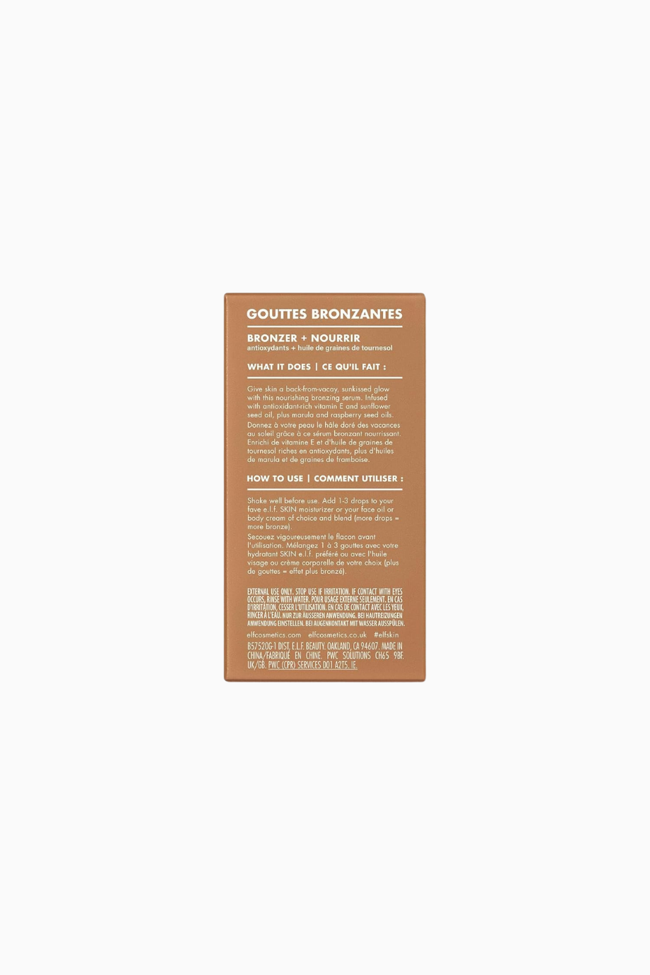 Skin Bronzlaştırıcı Damlalar 30ml, E Vitaminli, Sıvı Bronzluk Serumu