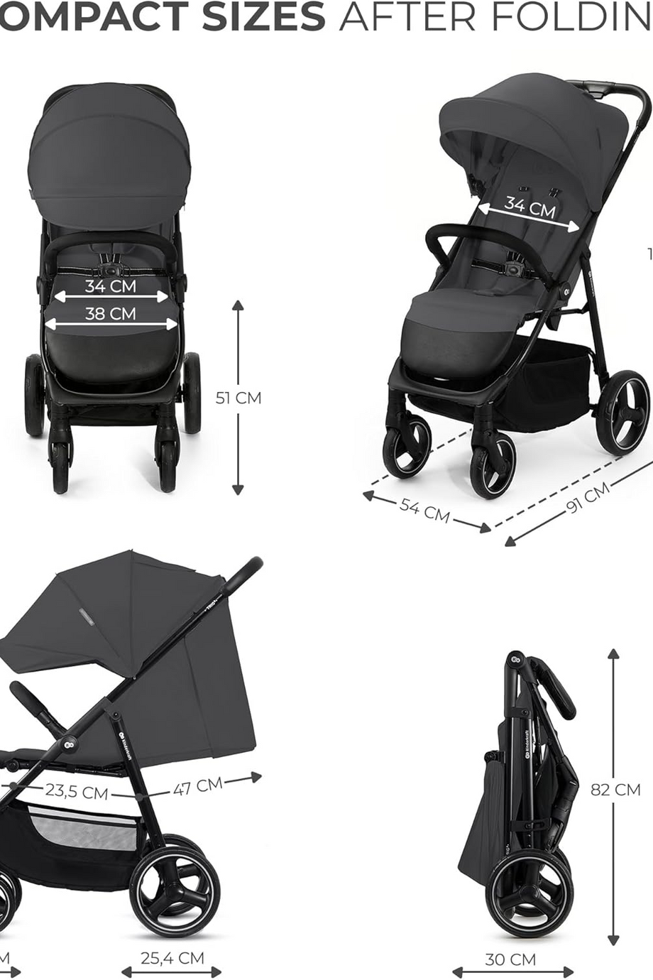 Trig 3 Hafif Bebek Arabası, 25 kg Taşıma Kapasiteli, Tek Elle Katlanabilir