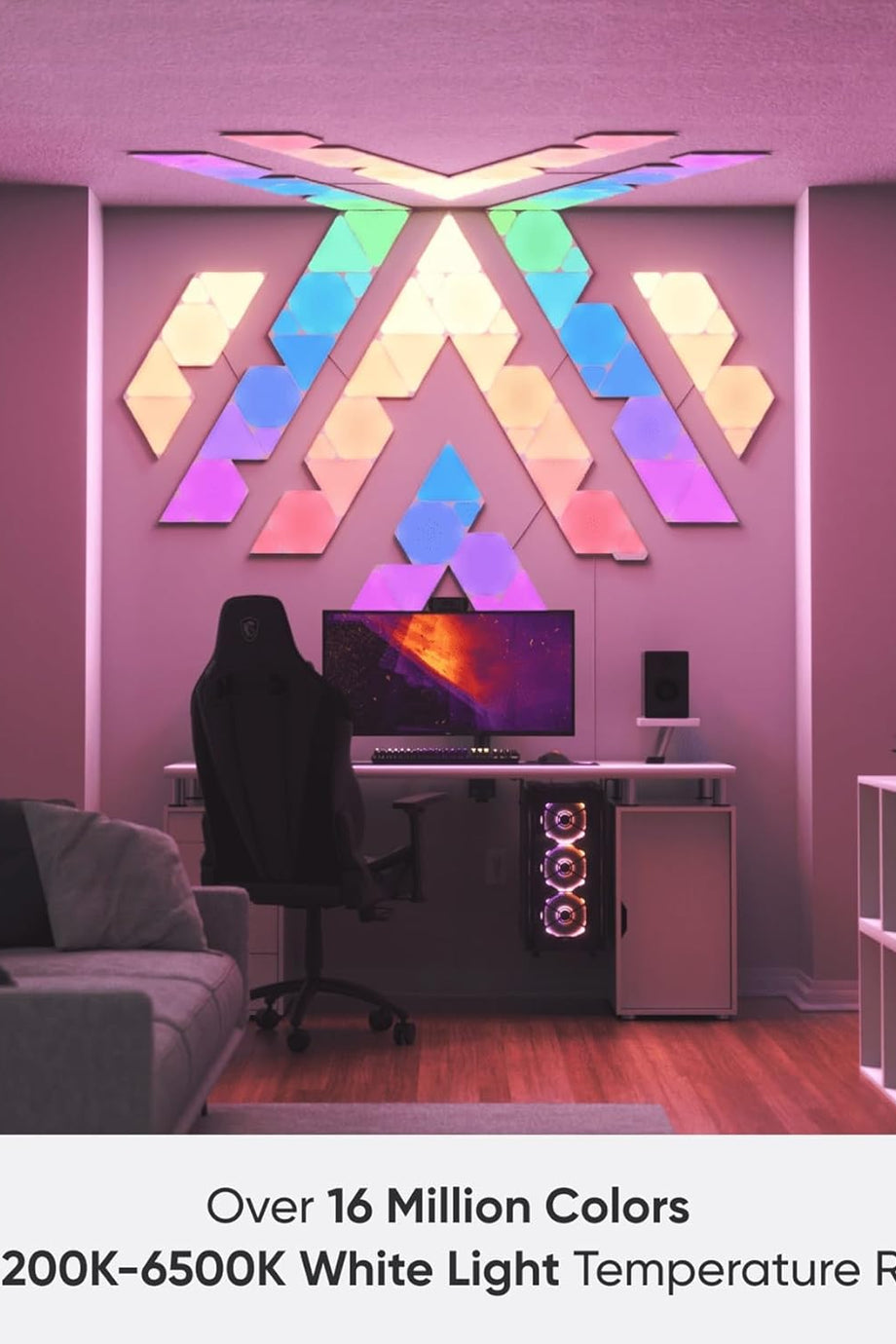 Shapes Üçgen Başlangıç Kiti, 9 RGBW Akıllı LED Panel, Müzik ve Ekran Senkronizasyonlu
