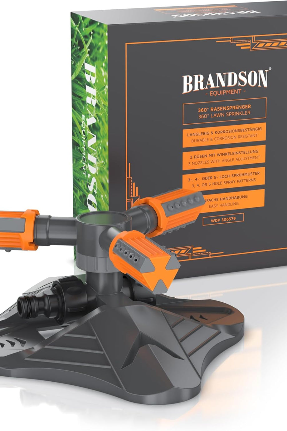 360° Döner Bahçe Fıskiyesi, Ayarlanabilir Başlıklı, Geniş Alanlar İçin