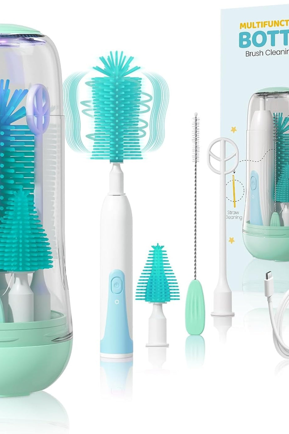 UV Sterilizasyonlu Taşınabilir Elektrikli Biberon Temizleme Seti