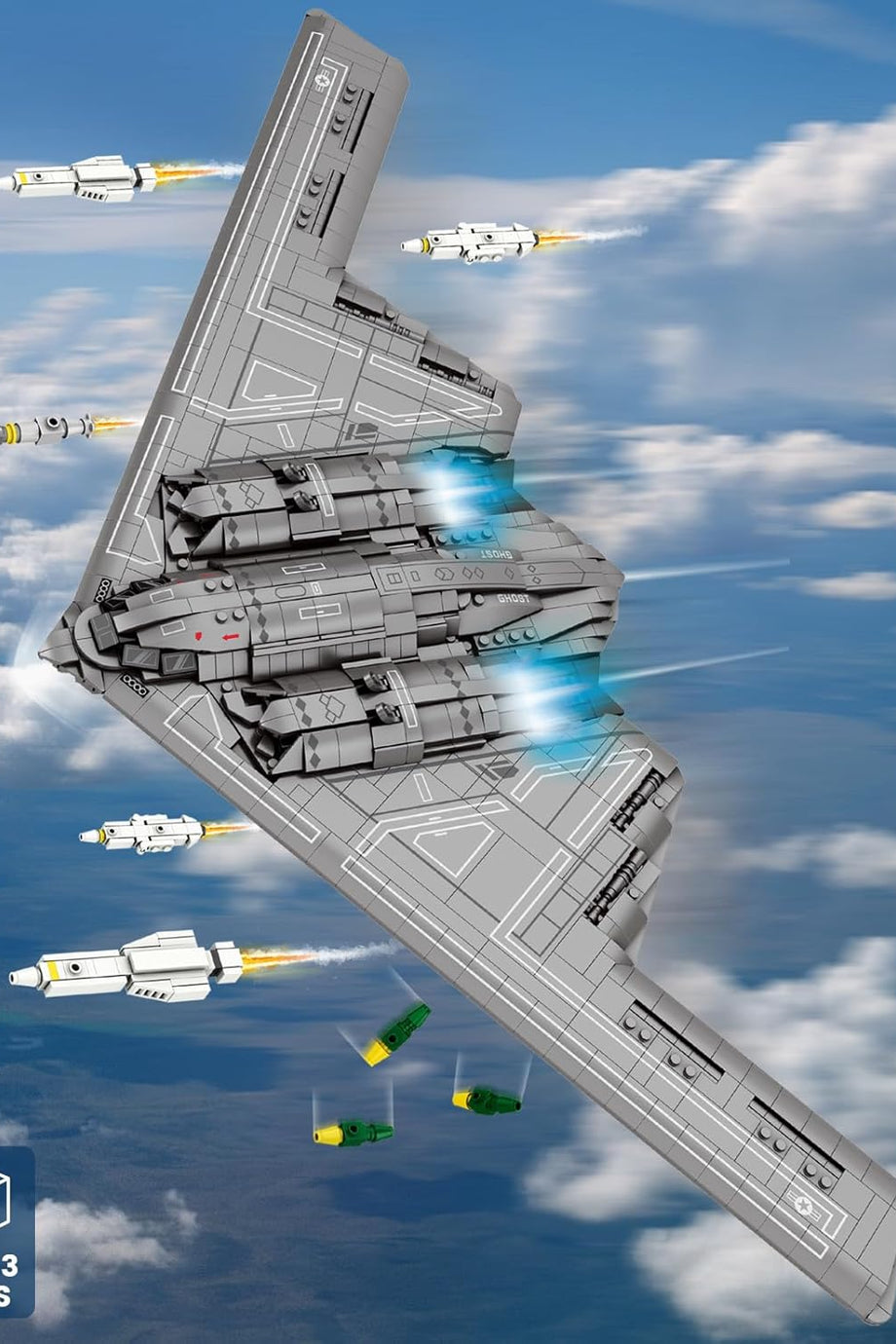Bombardıman Uçağı Yapı Seti, 2063 Parça, Askeri Model Kit
