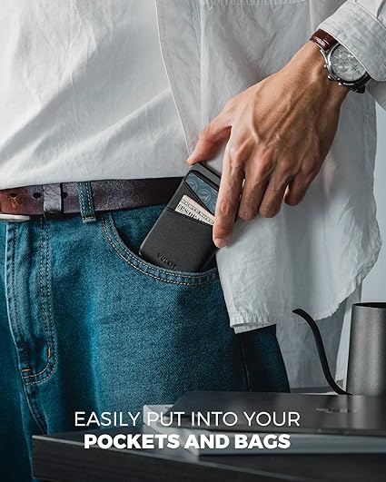 Kart Tutucu, RFID/NFC Korumalı Deri ve Metal Kartlık, 5-9 Kart Kapasitel