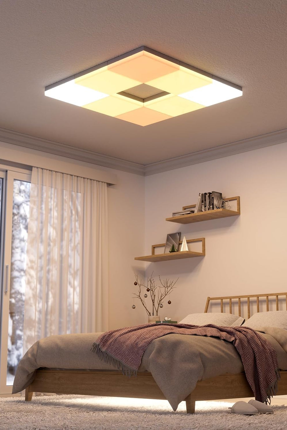 Skylight Başlangıç Seti,3 LED RGBCW Akıllı Tavan Aydınlatması, 16 Milyon Renk