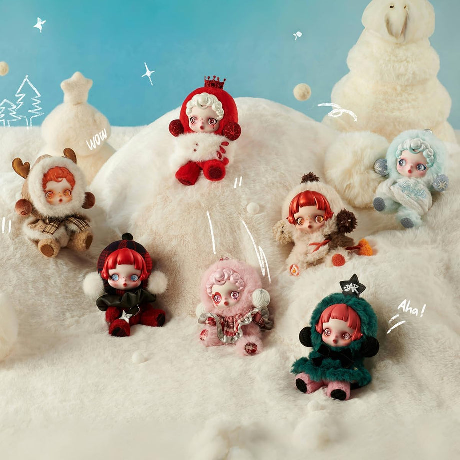 SKULLPANDA Winter Symphony Serisi Pelüş Figürler, Tam Set, Aksiyon & Koleksiyon Figürleri