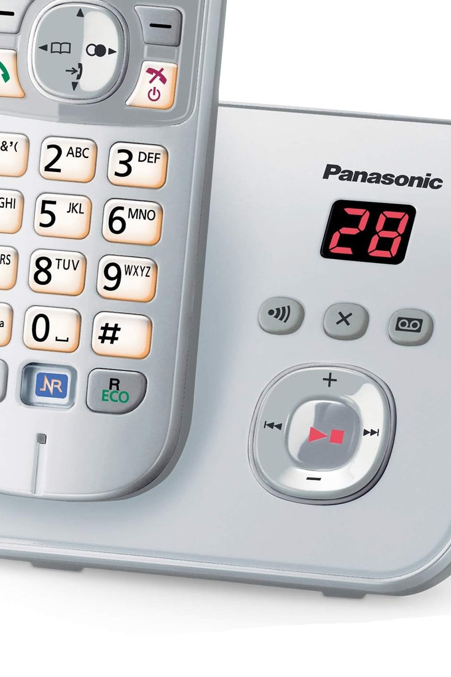 KX-TG6822GS Kablosuz Telefon Cevap Makinesi, Gece Modu, 2'li Set