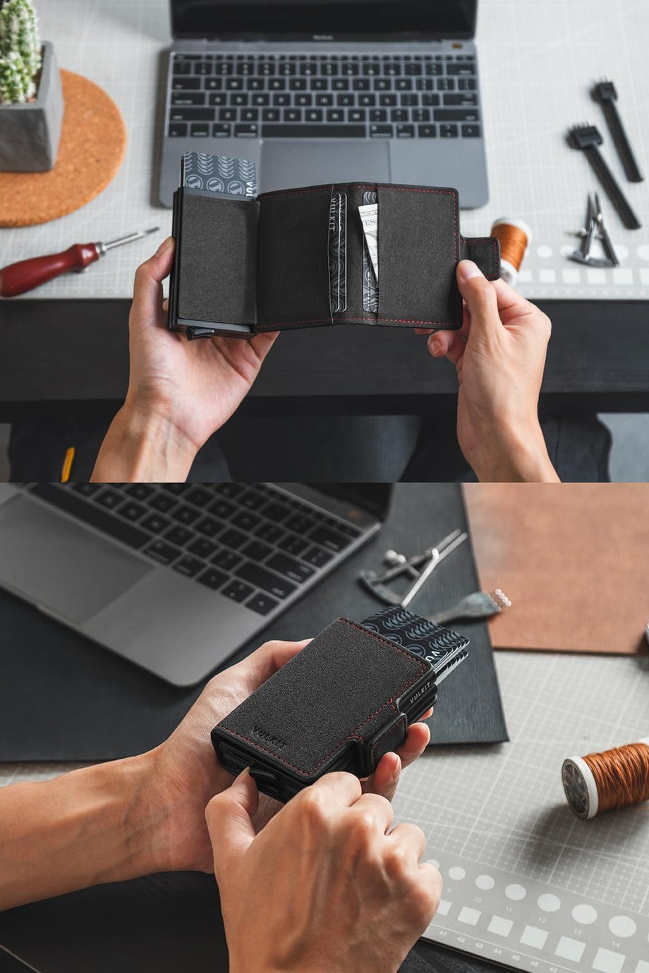 RFID Korumalı Deri Kartlık Cüzdan Erkek Kart ve Banknot Bölmeli Şık Tasarım