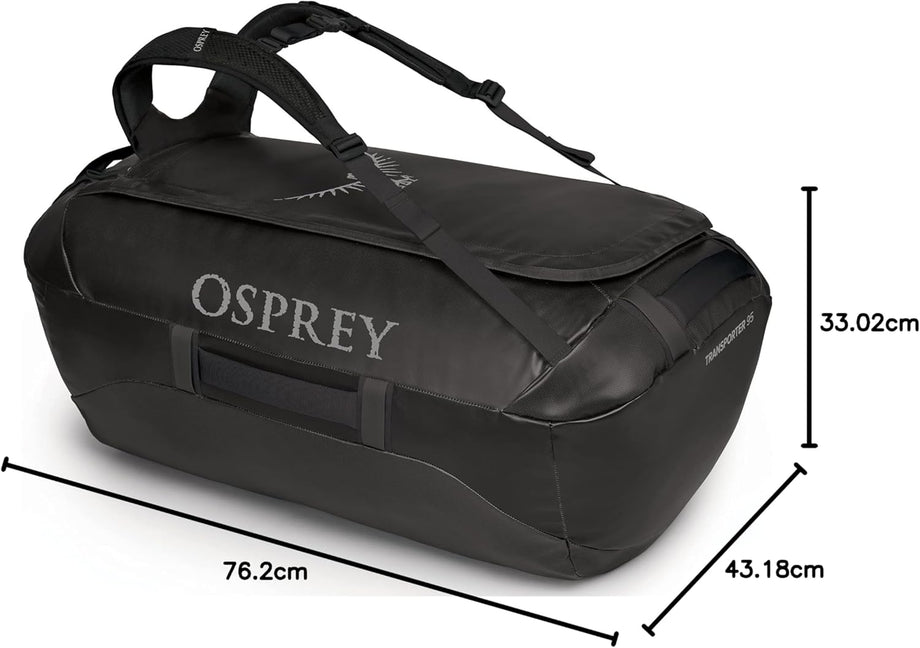 Transporter 95 Unisex Duffel Çantası Siyah, Suya Dayanıklı, 95L Kapasiteli