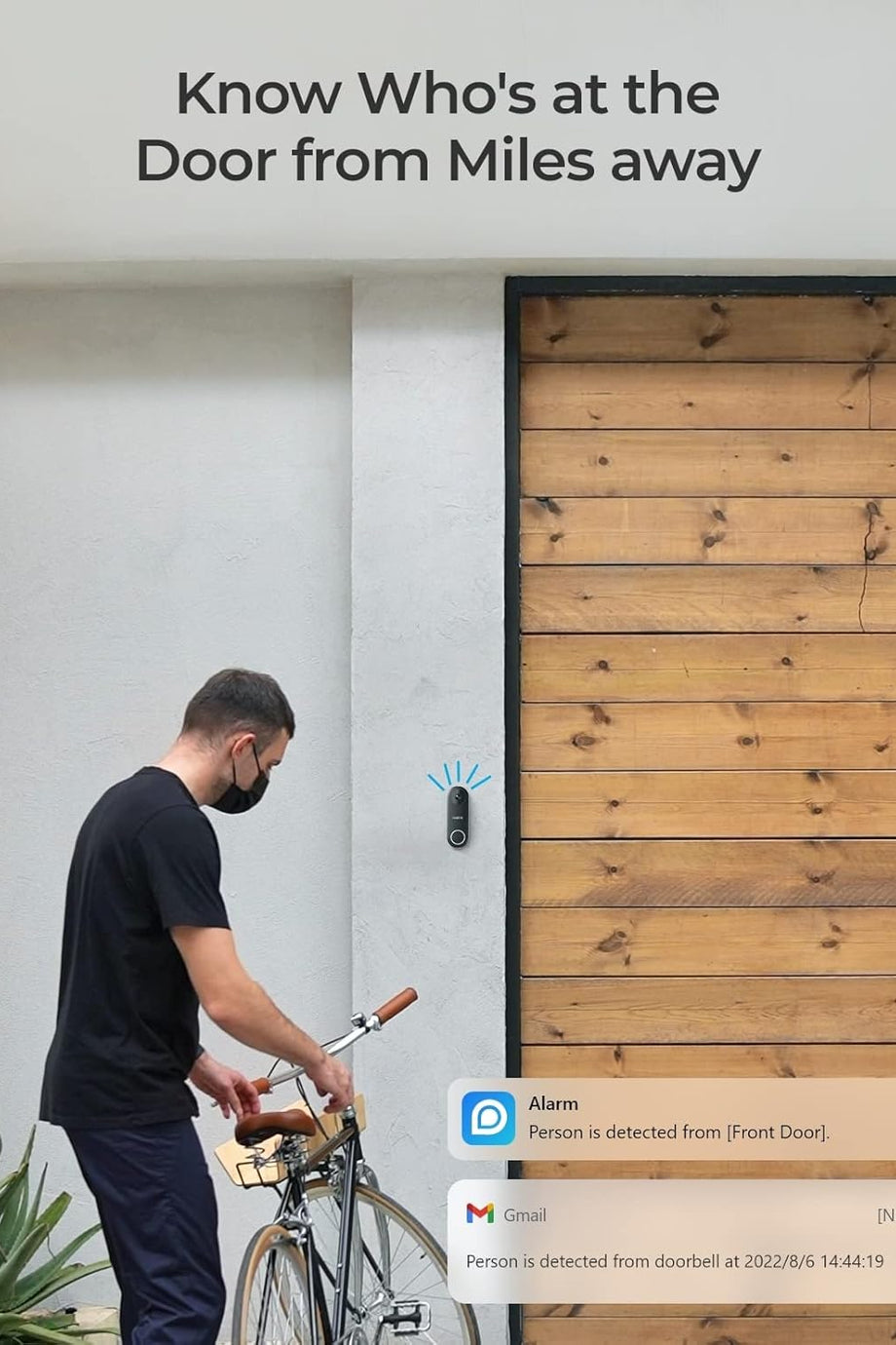 5MP HD Kablolu Görüntülü Kapı Zili, 2.4/5GHz WiFi, Gece Görüşü, İnsan Algılama