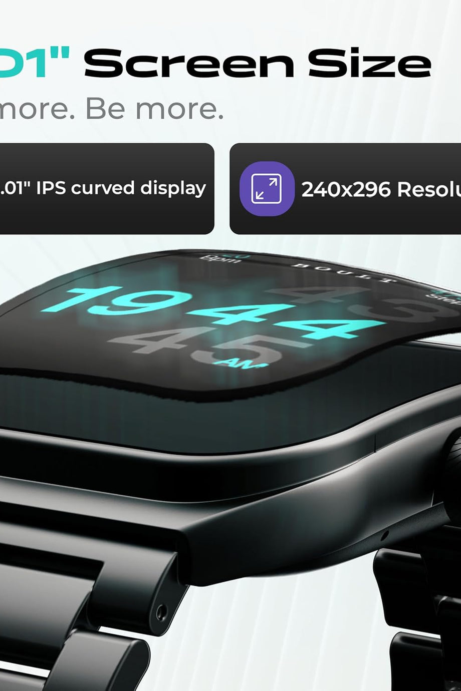 Trail Akıllı Saat, 2.01” 3D Kavisli HD Ekran, Bluetooth Arama, 120+ Spor Modu, SpO2 & Nabız Takibi