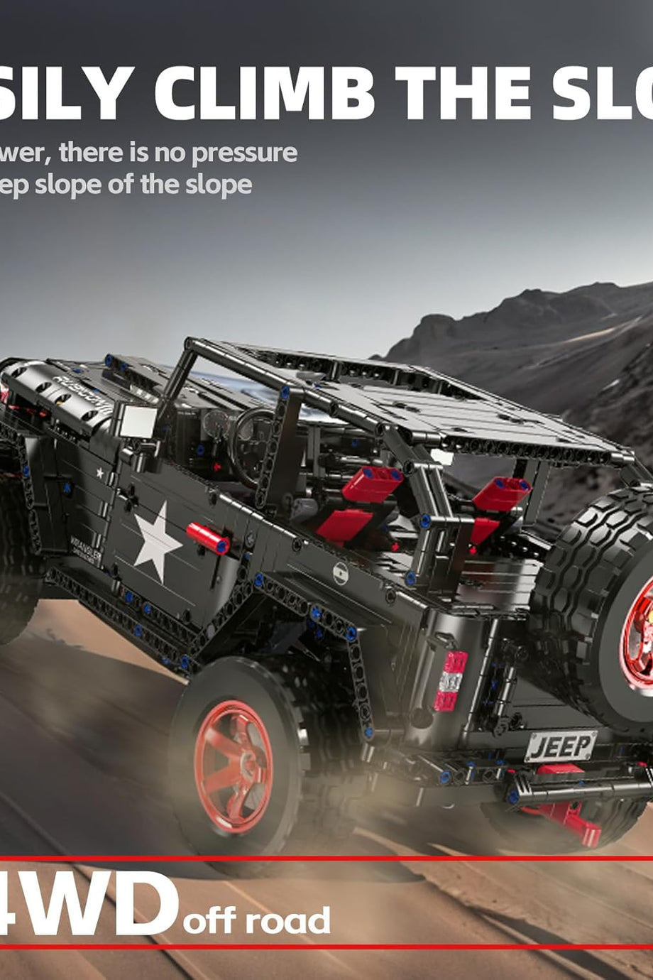 RC Off-Road Araç Wrangler Siyah Savaşçı Yapı Bloğu, 2272 Parça